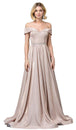 Vestido Largo con Mangas Cortas sin Hombros Dancing Queen 2824