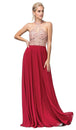 Vestido largo con escote halter y abalorios Dancing Queen 2838