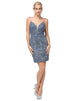Vestido sin mangas con escote en V y purpurina Dancing Queen 3216