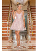Vestido de fiesta con mangas de tirantes y cuello en V Dancing Queen 3280