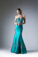 Vestido de sirena de satén con cuentas de Ladivine 62211