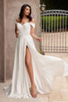 Vestido de novia de saten con hombros descubiertos de Ladivine 7493W