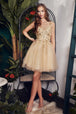 Vestido de cóctel de línea A con detalles florales 9245 de Ladivine