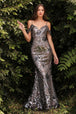 Vestido off shoulder con corte sirena y detalle floral CB074 de Ladivine