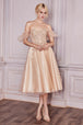 Vestido cocktail con manga puff CD0187 de Ladivine