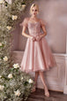 Vestido cocktail con manga puff CD0187 de Ladivine