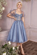 Vestido cocktail con manga puff CD0187 de Ladivine