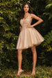 Vestido corto de tul con corte linea-A CD0189 de Ladivine
