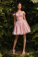 Vestido corto con hombro descubierto CD0194 de Ladivine
