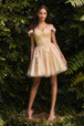 Vestido corto con hombro descubierto CD0194 de Ladivine