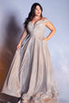 Vestido de gala metálica hombro descubierto CD210C de Ladivine