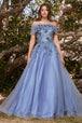 Vestido de gala de tul en capas sin tirantes CD955 de Ladivine