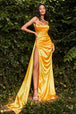Vestido asimétrico satinado ajustado CDS411 de Ladivine