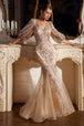 Vestido corte sirena con manga OC009 de Ladivine