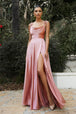 Vestido linea a de saten de Ladivine BD104