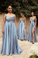 Vestido linea a de saten de Ladivine BD104
