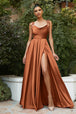 Vestido linea a de saten de Ladivine BD104