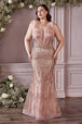 Vestido de brillo y detalle pluma CB087C de Ladivine