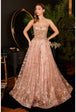Vestido corte A con escote corsé y brillo CB102 de Ladivine