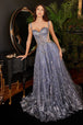 Vestido corte A con escote corsé y brillo CB102 de Ladivine