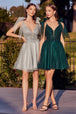 Vestido de tul corto de corte Linea-A CD0174 de Ladivine