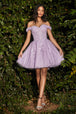 Vestido corto con hombro descubierto CD0194 de Ladivine
