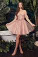 Vestido corto con detalle de manga CD0211 de Ladivine