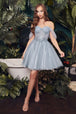 Vestido corto con detalle de manga CD0211 de Ladivine