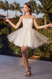 Vestido corto de Tul A-Line CD0212 de Ladivine