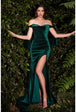 Velvet de estiramiento de lujo fuera del vestido de hombro CD956 de Ladivine