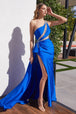 Vestido de saten de un hombro CDS427 de Ladivine