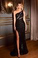 Vestido de lentejuelas con un hombro de Ladivine CH126