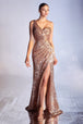 Vestido de lentejuelas de un hombro CH182