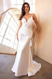 Vestido de sirena de saten elastico con espalda abierta de Ladivine CH236W