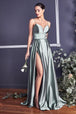Vestido liso de satén CJ523