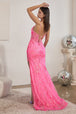 Vestido ajustado con estampado de lentejuelas de neón CM331