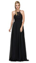 Vestido de noche con escote halter plisado y transparencias Dancing Queen 2009