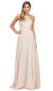 Vestido de noche con escote halter plisado y transparencias Dancing Queen 2009