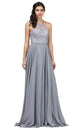 Vestido de noche con escote halter plisado y transparencias Dancing Queen 2009