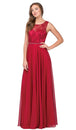 Vestido de fiesta de encaje con pedrería y escote en A Dancing Queen 2240