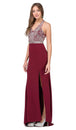 Vestido de fiesta con escote halter y aberturas Dancing Queen 2242