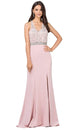 Vestido de fiesta con escote halter y aberturas Dancing Queen 2242