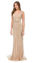 Vestido de fiesta entallado con pedrería y escote en pico Dancing Queen 2391