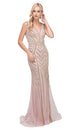 Vestido de fiesta entallado con pedrería y escote en pico Dancing Queen 2391