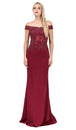 Vestido de fiesta con hombros descubiertos e ilusión adornada Dancing Queen 2440
