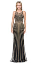 Vestido de fiesta a rayas con cuentas metálicas Dancing Queen 2448