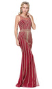 Vestido de fiesta a rayas con cuentas metálicas Dancing Queen 2448