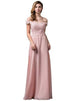 Vestido Largo con Apliques de Encaje Dancing Queen 2492