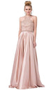 Vestido largo halter sin mangas con adornos Dancing Queen 2518