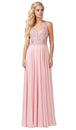 Vestido Largo Sin Mangas Cuello en V Adornado Dancing Queen 2647